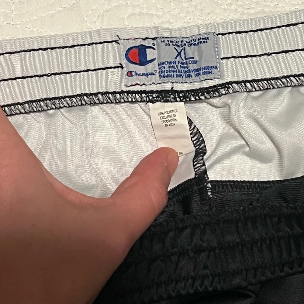 Champion Black and White Boys' Athletic Shorts with Frost Valley Logo